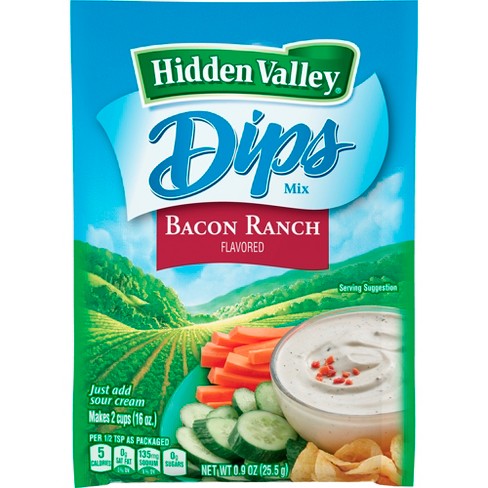 Hidden Valley Bacon Flavored Ranch Dips Mix Gluten Free Pouch Target