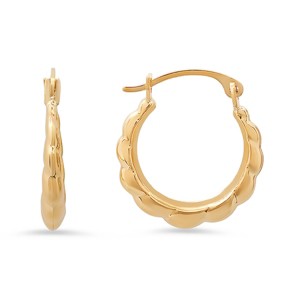 10k Gold 15mm Cloud Huggy Hoop Earrings - 1 of 4