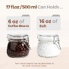 17oz small food storage containers with lids, 6-piece set - with clear sealing rings and metal clips. - 3 of 4