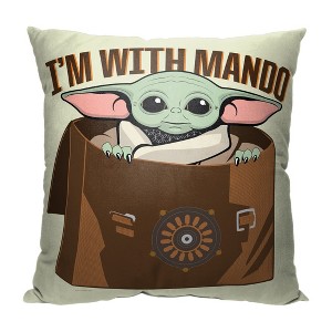 Disney Star Wars The Mandalorian Im With Mando Throw Pillow 18x18 Inches - 1 of 1