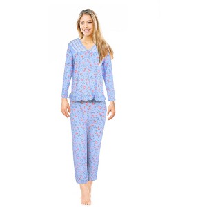 JEFFRICO Pajamas For Women 2 Piece Set Long Sleeve Sleepshirt With Pants Sleepwear Soft Pajamas - 1 of 4