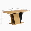 GDFStudio Elin Modern Rectangular Extendable Dining Table with Metal Frame and Wooden Tabletop - 3 of 4