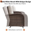 Buenhomino Patio Loveseat Glider Wicker Loveseat Rattan Glider Sofa with Curved Armrest Thicking Back & Seat Cushions for Garden Balcony Backyard - 3 of 4
