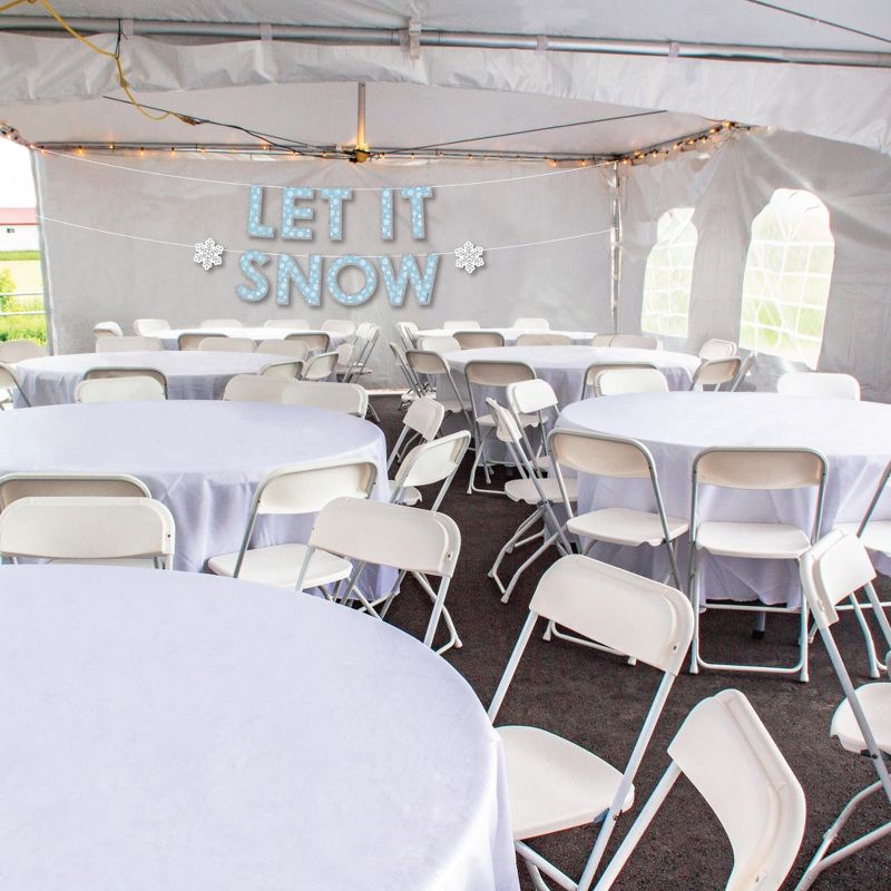 Big Dot of Happiness Winter Wonderland - Snowflake Holiday Party and Winter Wedding Party Decorations - Let It Snow - Outdoor Letter Banner, 3 of 8