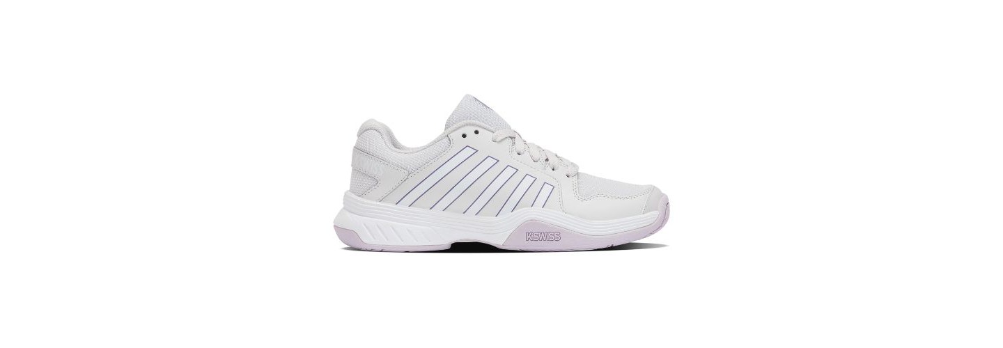 Женские кроссовки K-Swiss Court Express Pickleball Shoe (Nimbus Cloud/White/Purple Haze), цвет: Белый — фото 1