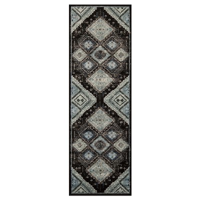 Bohemian Rustic Traditional Geometric Indoor Runner Area Rug by Blue Nile Mills