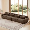 AENKYO 149" Oversized 4-Seater Sectional Sofa, Convertible Sleeper - No Assembly Required for Living Room Sofa, Chocolate - 3 of 4