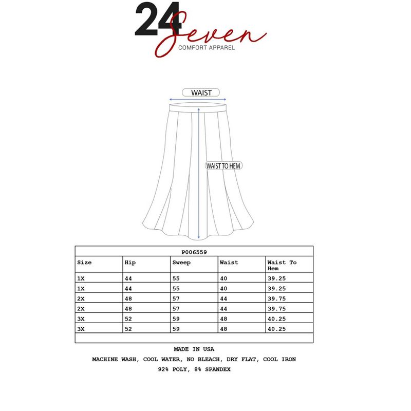 24seven Comfort Apparel  Comfortable Plus Size Foldover Maxi Skirt, 4 of 5
