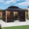 PURPLE LEAF Permanent Hardtop Gazebo Aluminum Frame Gazebo with Galvanized Steel Double Roof, Solarium Backyard Sun Room with Detachable Windows - 3 of 4