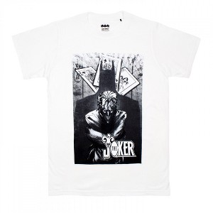 Mens The Joker "ace" with Batman Silhouette in Noir T-Shirt - 1 of 2
