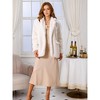 INSPIRE CHIC Women's Faux Fur Winter Open Front Notch Lapel Long Sleeve Fluffy One Button Coat - 2 of 4