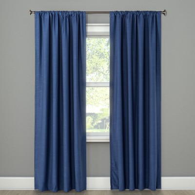 Photo 1 of 1pc 50x63 Blackout Henna Window Curtain Panel Blue - Project 