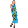 LA LEELA Women's Sarong Bikini Skirt Cover up Swimwear Bathing suit Summer Wraps Swimsuit Beach Wrap Coverups for Women One Size Blue, Floral - 3 of 4