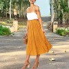 EXLURA Womens High Waist Polka Dot Pleated Skirt Midi Swing Skirt with Pockets - 2 of 4