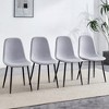 TiramisuBest Set of 4 Grey+Black Spoon Dining Chairs, Fabric Back with Metal Frame for Dining Room, Kitchen, or Cafe - 4 of 4