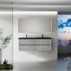 Whisen Minimalist Floating Wall-Mounted Bathroom Vanity with Integrated Quartz Sand Sink and  Storage Drawers - Grey - 4 of 4