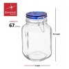 Bormioli Rocco Fido Jar with Blue Lid - Set of 2, Made of Premium Quality Italian Glass, Airtight Seal with Gasket - 2 of 4