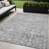Silver Gray And Pewter Oriental Washable Indoor Outdoor Area Rug - 2 of 4
