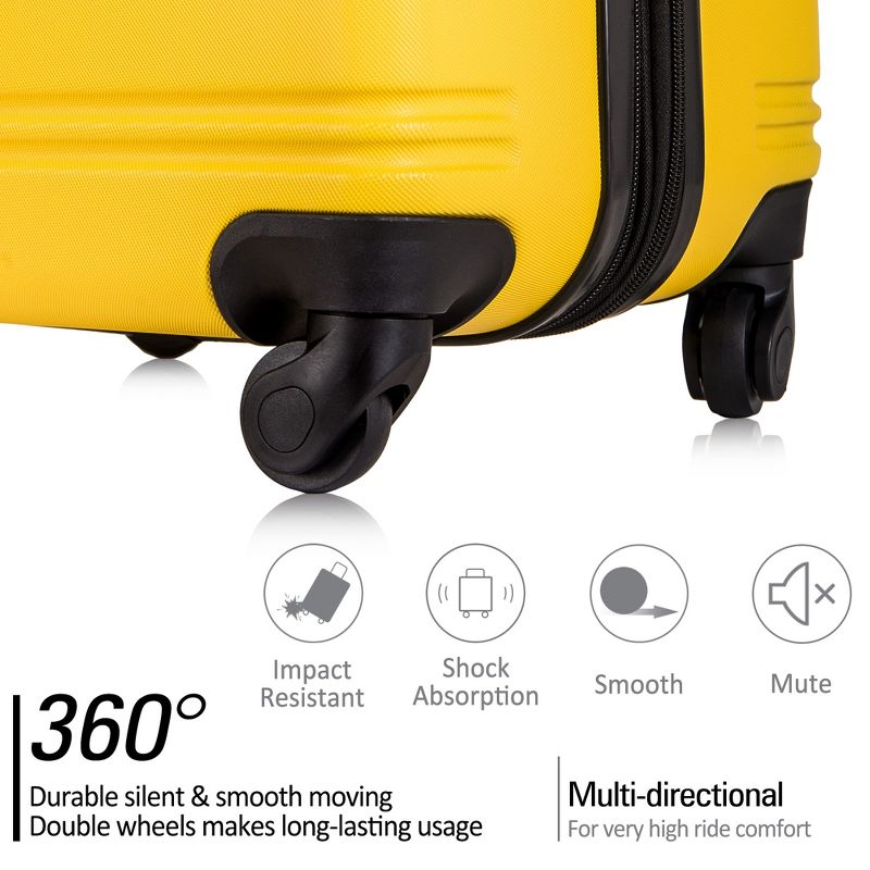 3 PCS Luggage Set, Hardside Spinner Suitcase with TSA Lock (20/24/28)-ModernLuxe, 5 of 9