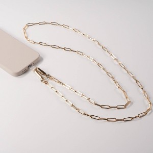 Hello Lux Paper Clip Chain Phone Crossbody Strap - Gold - 1 of 4