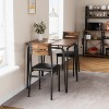 3-Piece Square Dining Table Set for 2, Small Kitchen Table with 2 Chairs, Black Dinette Set for Apartments, Small Spaces, Compact 2-Seater Table - 3 of 4