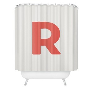 Deny Designs April Lane Art Block Monogram Shower Curtain - 1 of 3