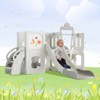Infurnic Baby Activity Gyms, Playground Climber Slide Set with Drawing Whiteboard, Freestanding Combination for Children, Gray, 81.5"*80.3"*48.8" - 2 of 4