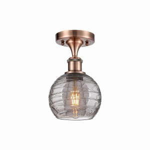 Athens Deco Swirl - 1 Light Semi-Flush Mount In Industrial Style-11 Inches Tall and 6 Inches Wide - 1 of 1