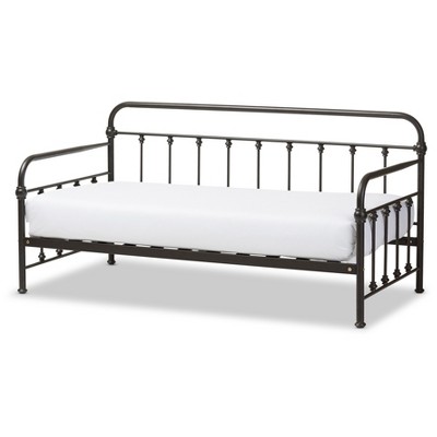 Twin Elsie Antique Metal Daybed Antique Bronze Baxton Studio