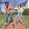 HearthSong Adjustable Ergonomic Amazing Feats Kids Stilts with Treaded Foot  Rests, Arced Feet, and Foam Handles, Blue