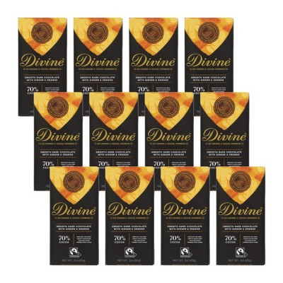 Divine Chocolate 70% Cocoa Smooth Dark Chocolate With Ginger And Orange ...