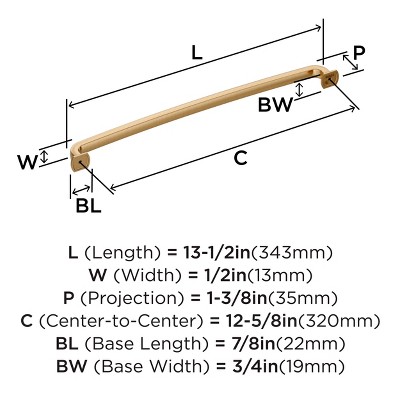 Champagne Bronze 12-5/8" Modern Bar Cabinet Pull