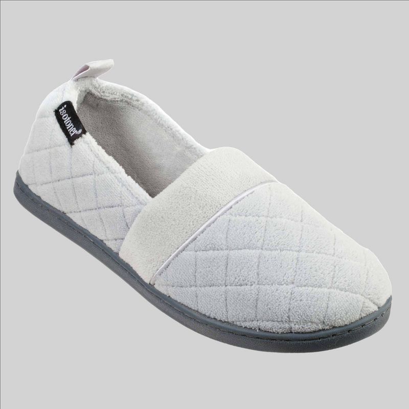 Isotoner Women's Diamond Quilted Microterry Closed-Back Slippers, 1 of 9