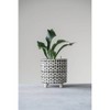 8" x 8" Round Stoneware Footed Planter Black/White - Storied Home: No Drainage, Indoor/Outdoor Use - 2 of 2