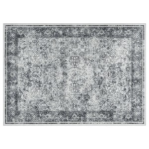 Boho Rugs Non Slip - Machine Washable Floral Area Rug for Living Room, Bedroom - 1 of 4