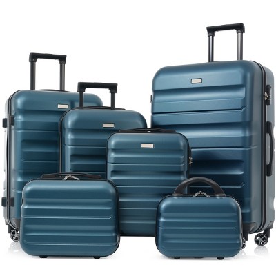 8 Piece Lightweight Spinner Luggage Set with Duffel and Packing Cubes for Travel and Business 12/20/24/28 Inch - Cuddlewood