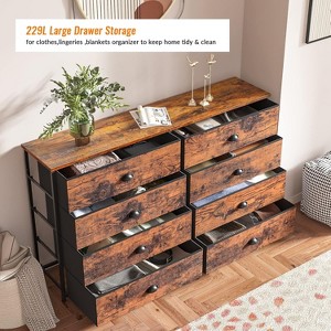 Dresser for Bedroom TV Stand for 55'' TV Wide Storage Drawer Unit with 8 Fabric Bins Double Dresser for Bedroom Office Dorm Closet Entryway Wood Top - 1 of 4