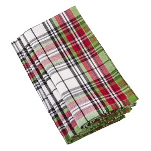 Green Red And White Plaid Table Runner - Saro Lifestyle
