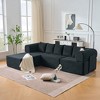 106'' Velvet L-Shaped Modular Sectional Sofa with Movable Chaise and 5 Pillows, Deep Seat Boneless Couch - 2 of 4