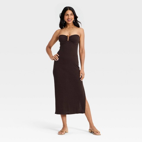 Женские платья A New Day Women's Textured Knit Maxi Dress - A New Day™ Brown M