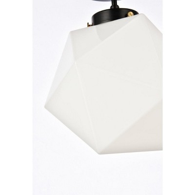 Modern Black and White Glass LED Flush Mount Light