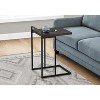 Monarch Specialties Accent Table, C-shaped, End, Side, Snack, Living Room, Bedroom, Black Laminate, Black Metal, Contemporary, Modern - 2 of 4