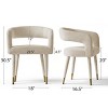 Modern Upholstered Dining Chairs Set of 4, Cushioned Seat with Armrest, Metal Legs, Dining Room and Kitchen Chairs-Maison Boucle - 3 of 4