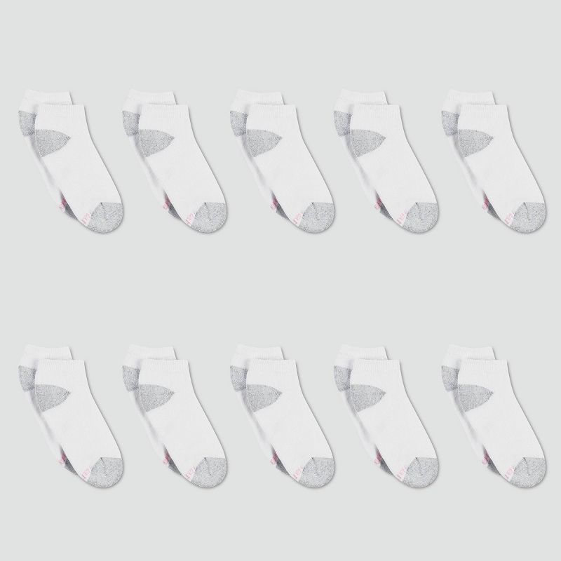 Hanes Women's Extended Size 10pk Low Cut Socks - 8-12, 3 of 5