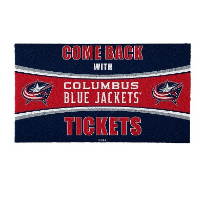 Evergreen Come Back with Tickets Columbus Blue Jackets 28" x 16" Woven PVC Indoor Outdoor Doormat