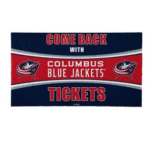 Evergreen Come Back with Tickets Columbus Blue Jackets 28" x 16" Woven PVC Indoor Outdoor Doormat - 1 of 4