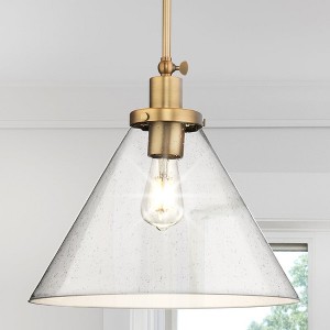 Urban Ambiance Luxury Modern Farmhouse Indoor Pendant,  14''H x 16"W x 16''D,  Vintage Brass Finish, UHP4675 - 1 of 4