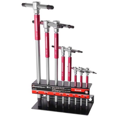 Powerbuilt 8 Piece SAE T-Handle Hex Key Wrench Set