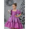 2Bunnies Girls Petticoat High-Low Ruffled Shimmer Birthday Gown Princess Costume Dress Puff Sleeve - 2 of 4