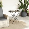 Folding Tray Table Grey Flat PE rattan, powder-coated steel, PC board - 3 of 4